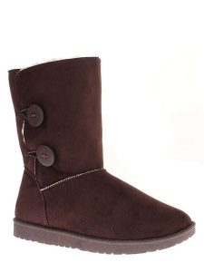 ISLAND BOOT Botki zimowe "Elisa" w kolorze ciemnobrązowym rozmiar: 37. Brązowe botki Island Boot, na zimę, bez wzorów, z materiału, bez obcasa, bez zapięcia. Za 127,65 zł.