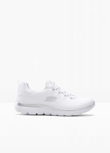 Sneakersy Skechers z pianką memory. Białe buty sportowe bonprix, bez wzorów, bez zapięcia. Za 319,99 zł.