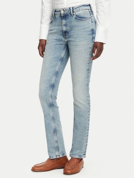 Tommy Hilfiger Jeansy New Doreen WW0WW49968 Niebieski Slim Fit. Niebieskie jeansy TOMMY HILFIGER, bez wzorów, z jeansu. Za 529,99 zł.