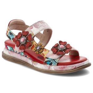 Sandały damskie Artiker, cholewka z materiału tekstylnego regulowane paski z zapięciem na rzep, czerwone, 58C1024. Czerwone sandały ARTIKER, bez wzorów, bez obcasa, bez zapięcia. Za 309,00 zł.