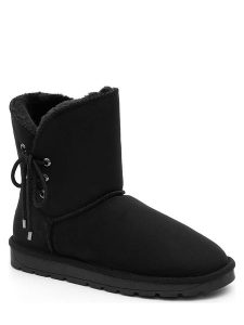 ISLAND BOOT Botki zimowe "Lavina" w kolorze czarnym rozmiar: 38. Czarne botki Island Boot, na zimę, bez wzorów, z materiału, bez obcasa, bez zapięcia. Za 158,10 zł.