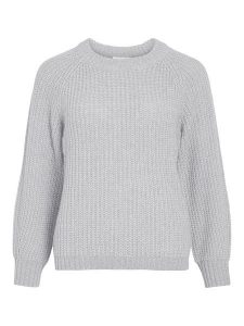 Vila Sweter "Visota" w kolorze szarym rozmiar: S. Szare swetry oversize Vila, s, bez wzorów, z wełny, bez ramiączek. Za 100,52 zł.