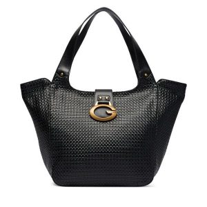 Torebka Guess. Czarne shopper bag Guess, z aplikacjami, bez dodatków. Za 714,99 zł.