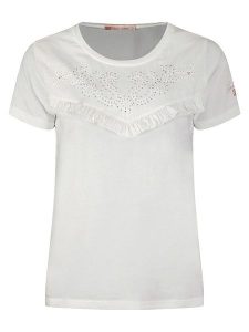 Geographical Norway Koszulka "Joleil" w kolorze białym rozmiar: L. Białe bluzki Geographical Norway, l, bez wzorów, bez kołnierzyka, bez ramiączek. Za 57,06 zł.