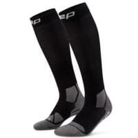 Wysokie skarpety hikingowe damskie kompresyjne z lekką amortyzacją CEP. Czarne skarpetki CEP, bez wzorów, z elastanu. Za 209,00 zł.