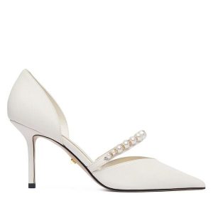 Szpilki GINO ROSSI. Białe szpilki Gino Rossi, bez wzorów, bez obcasa. Za 429,99 zł.