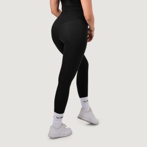 Legginsy damskie fitness z wysokim stanem czarne NEO. Czarne legginsy GYMBEAM, bez wzorów, z elastanu, z podwyższonym stanem, długie. Za 112,90 zł.