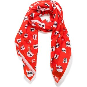 Chusta KARL LAGERFELD - 86KW3304 Ruby. Czerwone apaszki i chusty marki KARL LAGERFELD, z kaszmiru. Za 429,00 zł.