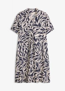 Sukienka z zakładką, z lejącej wiskozy. Niebieskie sukienki bonprix, bez wzorów, z wiskozy, eleganckie, bez kołnierzyka, bez ramiączek. Za 124,99 zł.