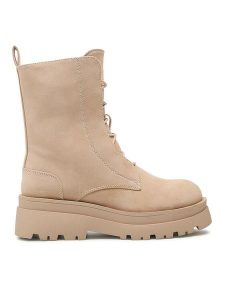 Jenny Fairy Trapery WS5605-12 Beżowy. Brązowe buty zimowe Jenny Fairy, ze skóry, bez obcasa, bez zapięcia. Za 143,99 zł.