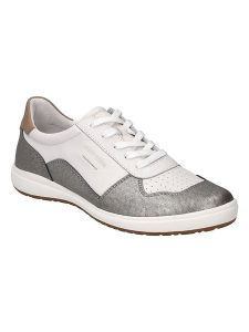 Josef Seibel Skórzane sneakersy w kolorze srebrno-białym rozmiar: 37. Białe trampki Josef Seibel, bez wzorów, bez zapięcia. Za 162,49 zł.
