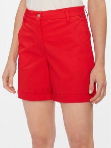 Tommy Hilfiger Szorty materiałowe WW0WW41769 Czerwony Regular Fit. Czerwone szorty TOMMY HILFIGER, bez wzorów, z bawełny. Za 269,99 zł.
