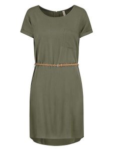 Eight2Nine Sukienka w kolorze khaki rozmiar: XXL. Brązowe sukienki Eight2Nine, na co dzień, xxl, bez wzorów, ze skóry, bez kołnierzyka, bez ramiączek, midi, proste. Za 114,17 zł.