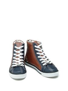 Goby Sneakersy w kolorze brązowo-niebieskim rozmiar: 39. Brązowe trampki Goby, bez wzorów, z materiału, za kostkę, bez zapięcia. Za 205,93 zł.