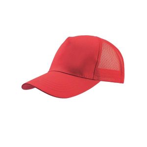 5panelowa Czapka Trucker Rapper Cotton. Czerwone czapki ATLANTIS, bez wzorów. Za 44,99 zł.
