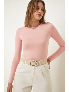 Happiness Istanbul Koszulka w kolorze jasnoróżowym rozmiar: 36. Różowe bluzki Happiness Istanbul, bez wzorów, bez kołnierzyka, bez ramiączek. Za 56,53 zł.