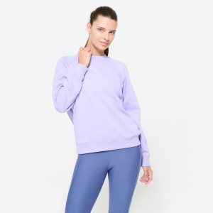 Bluza damska Domyos Gym & Pilates. Żółte bluzy DOMYOS, m, bez wzorów, z materiału, bez kaptura. W wyprzedaży za 49,99 zł.