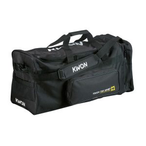 Torba sportowa - duża Kwon TTS. Czarne torby podróżne i sportowe KWON, bez wzorów, z materiału, na ramię, duże. Za 175,50 zł.