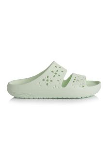 Crocs Klapki Classic Floral Cutout Sandal 210966 Zielony. Zielone klapki Crocs, bez wzorów, z tworzywa sztucznego, bez obcasa. Za 129,99 zł.
