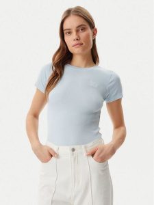 Guess T-Shirt W5GP62 KA0H1 Niebieski Regular Fit. Niebieskie t-shirty Guess, xl, z aplikacjami, z bawełny, bez kołnierzyka, bez ramiączek. Za 89,99 zł.