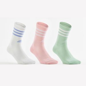 Skarpety sportowe tenis ADIDAS wysokie 3 pary. Białe skarpetki ADIDAS, bez wzorów, z bawełny. W wyprzedaży za 59,99 zł.