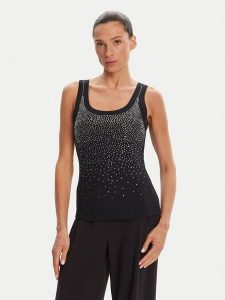 Rinascimento Top CFC0124040003 Czarny Regular Fit. Czarne topy Rinascimento, s, bez wzorów, z bawełny, bez kołnierzyka, bez ramiączek. Za 179,99 zł.