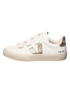 Veja Skórzane sneakersy "Recife" w kolorze złoto-białym rozmiar: 38. Białe trampki Veja, bez wzorów, bez zapięcia. Za 505,13 zł.
