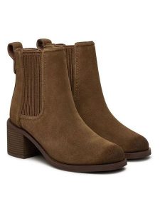 Clarks Skórzane sztyblety "Chamberly Top" w kolorze jasnobrązowym rozmiar: 39,5. Brązowe botki Clarks, bez wzorów, ze skóry, bez zapięcia. Za 333,81 zł.