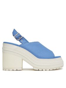 Converse Sandały Chuck 70 De Luxe Heel Sandal Platform A13810C Niebieski. Niebieskie sandały Converse, bez wzorów, z materiału, bez obcasa, na słupku, bez zapięcia. Za 329,99 zł.