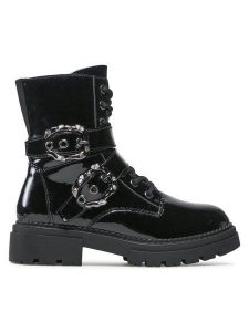 DeeZee Trapery WS5579-30 Czarny. Czarne buty zimowe DeeZee, ze skóry, bez obcasa, bez zapięcia. Za 159,99 zł.