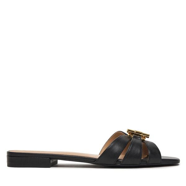 Klapki LAUREN RALPH LAUREN. Czarne klapki Lauren Ralph Lauren, bez wzorów, bez obcasa. Za 493,99 zł.