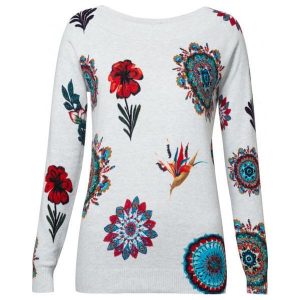 Desigual Sweter Damski Jers Bantry Xs Biały. Swetry klasyczne marki Desigual. W wyprzedaży za 259,00 zł.
