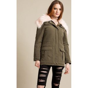 Missguided - Parka. Szare kurtki marki Missguided, z materiału. W wyprzedaży za 69,90 zł.