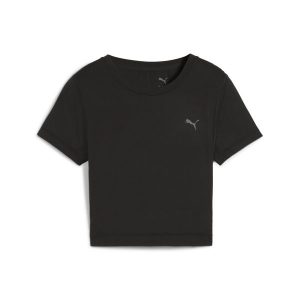 Damska koszulka CLOUDSPUN Twist z krótkim rękawem PUMA Black. Czarne bluzki Puma, s, bez wzorów, sportowe, bez kołnierzyka, bez ramiączek. Za 159,00 zł.