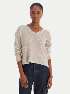 Vero Moda Bluzka Leilani 10318223 Beżowy Loose Fit. Brązowe bluzki Vero Moda, xs, bez wzorów, z syntetyku, bez kołnierzyka, bez ramiączek. Za 139,99 zł.