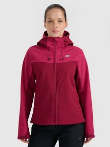 4F Kurtka softshell wiatroodporna membrana 8000 damska - czerwona S. Czerwone kurtki 4f, s, bez wzorów, z softshellu, bez kaptura. Za 299,99 zł.