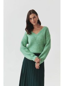 TATUUM Sweter "Aspen" w kolorze jasnozielonym rozmiar: M. Zielone swetry oversize Tatuum, m, bez wzorów, z wełny, bez ramiączek. Za 259,74 zł.