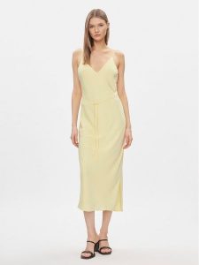 Calvin Klein Sukienka letnia K20K206776 Żółty Regular Fit. Żółte kombinezony Calvin Klein, na lato, bez wzorów, z syntetyku, bez kołnierzyka, bez ramiączek. Za 659,99 zł.