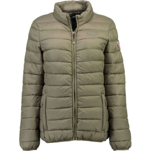 Kurtka zimowa "Anguila" w kolorze khaki. Brązowe kurtki marki Canadian Peak, na zimę, z aplikacjami. W wyprzedaży za 204,95 zł.