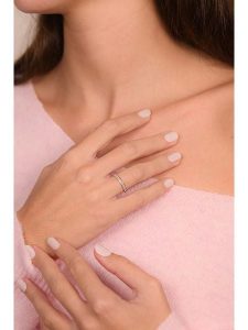 DIAMANTA Złoty pierścionek "Alliance Granite" z diamentami rozmiar: 54. Szare pierścionki DIAMANTA, z diamentem, złote. Za 1 696,99 zł.