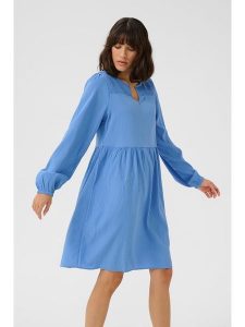 Kaffe Sukienka w kolorze błękitnym rozmiar: 34. Niebieskie sukienki Kaffe, bez wzorów, bez kołnierzyka, bez ramiączek, midi. Za 82,99 zł.