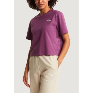 Koszulka crop top Kobieta THE NORTH FACE W EVOLUTION SIMPLE DOME CROP RLX SS TEE. Fioletowe topy The North Face, bez wzorów, z bawełny, bez kołnierzyka, bez ramiączek. Za 157,55 zł.