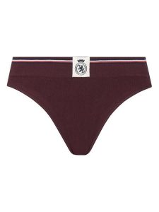 Tommy Hilfiger Stringi UW0UW06063 Bordowy. Czerwone stringi TOMMY HILFIGER, bez wzorów, z bawełny. Za 99,99 zł.