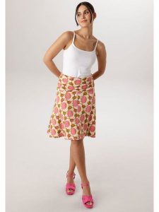 Aniston Spódnica w kolorze oliwkowo-różowo-beżowym rozmiar: 40. Brązowe spódnice Aniston, bez wzorów, midi. Za 104,99 zł.