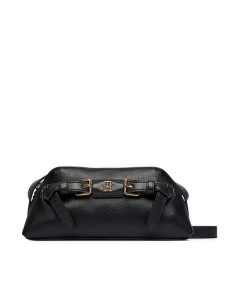 Tommy Hilfiger Torebka Th Buckle Micro Crossover AW0AW19511 Czarny. Czarne listonoszki TOMMY HILFIGER, bez wzorów, ze skóry, bez dodatków. Za 409,99 zł.