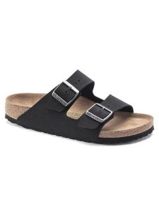 Birkenstock Klapki "Arizona" w kolorze czarnym rozmiar: 38. Czarne klapki Birkenstock, bez wzorów, z otwartym noskiem, bez obcasa. Za 334,95 zł.