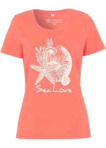 T-shirt Sea Love. Niebieskie t-shirty bonprix, bez wzorów, bez kołnierzyka, bez ramiączek. Za 44,99 zł.