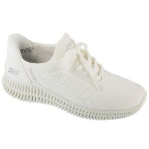 Buty sportowe Sneakersy damskie, Slip-Ins: Bobs Geo Lite - Divine Pace. Białe buty sportowe Skechers, bez wzorów, bez zapięcia. Za 289,99 zł.