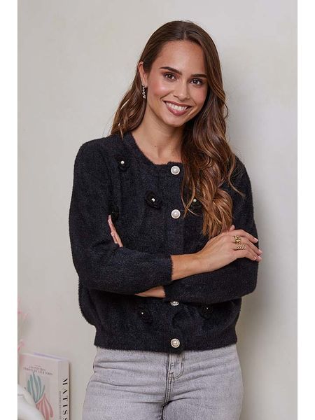 Soft Cashmere Kardigan w kolorze czarnym rozmiar: 38/40. Czarne kardigany Soft Cashmere. Za 122,38 zł.