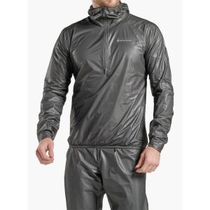 Kurtka do biegania Montane Minimus Nano Pull-On. Szare kurtki Montane, bez wzorów, bez kaptura. Za 508,99 zł.